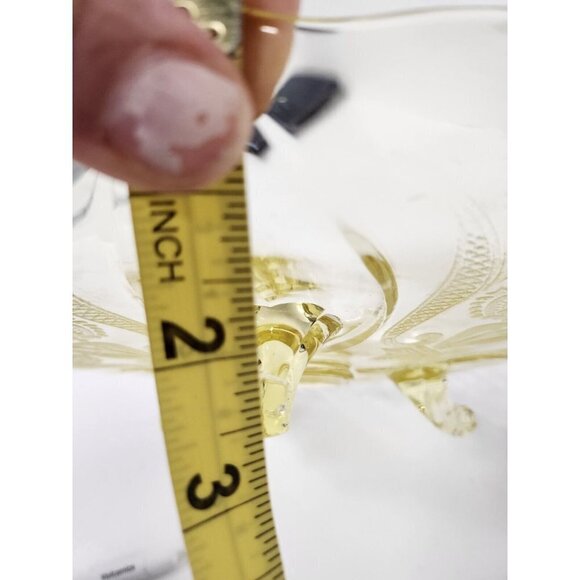 VTG Lancaster Landrum Pattern Yellow Depression Glass Cake Plate Footed Stand - Picture 10 of 10
